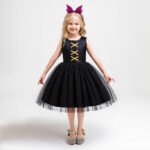 Abito elegante per bambine Halloween, costume da festival, cosplay, festa e spettacolo in tulle