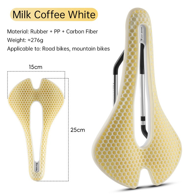WEST BIKING TPE Honeycomb Breathable Bike Saddle – for racing, road, MTB - Image 3