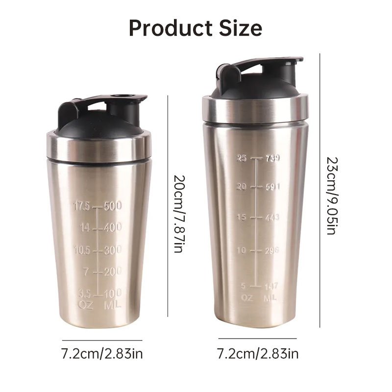 Stainless Steel Protein Shaker Bottle with Mixing Ball - Leak-Proof Gym & Sports Portable Shaker Cup - Image 10