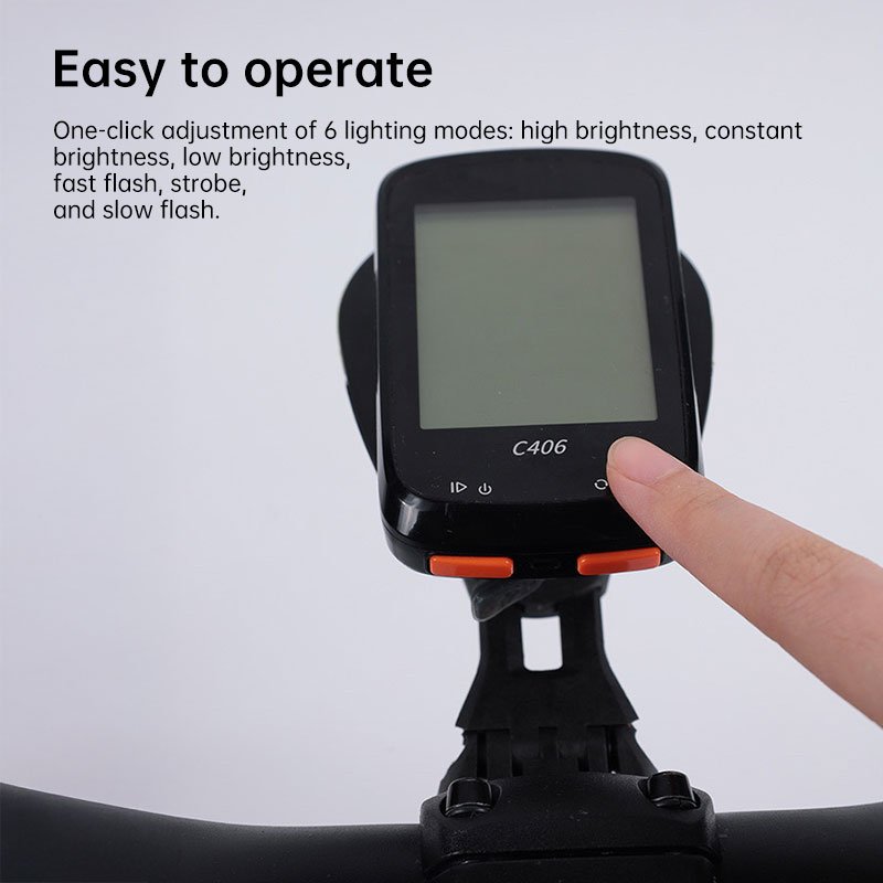 Rechargeable Bike Light - 6 Mode LED Headlight with Computer Mount, IPX6 Waterproof for Day & Night Cycling - Image 4