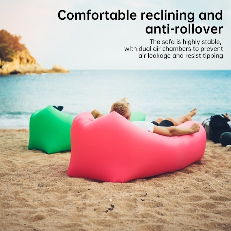 Outdoor lazy inflatable sofa Portable beach air sofa Foldable inflatable camping sofa bed One-person sleeping bag - Image 12