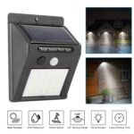 Lampada solare da esterno 20 LED – sensore PIR, IP65 impermeabile, angolo ampio 120°
