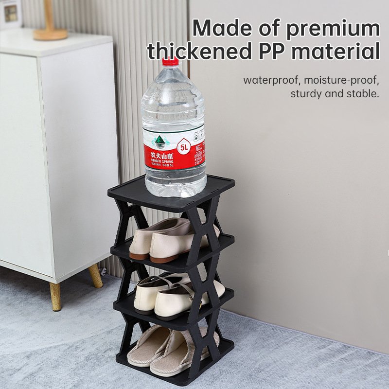 Stackable Plastic Shoe Rack, Vertical Dustproof Shoe Organizer - Image 6