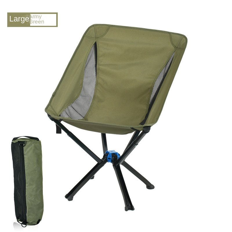 Outdoor Camping Picnic Folding Chair Umbrella Chair Aluminum Lightweight Portable Backrest Moon Chair - Image 9