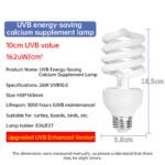 Lampada riscaldante UVB 5.0/10.0 per rettili – 13W/26W, luce UVB arricchita di calcio, compatibile EU/US