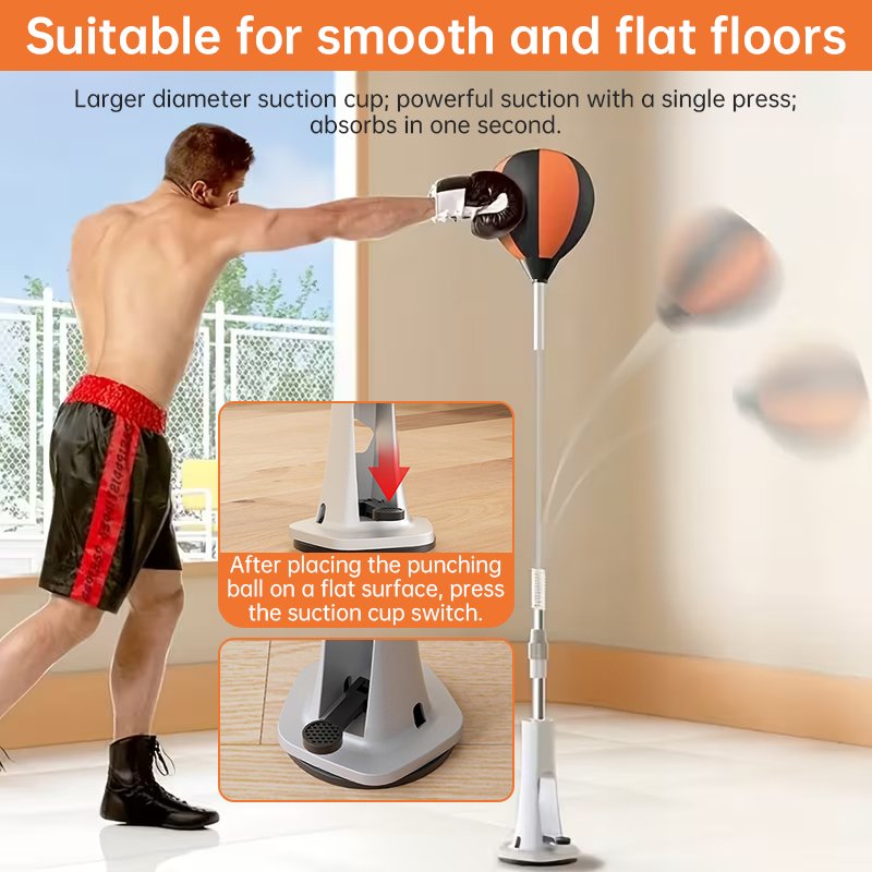 Adjustable Height Freestanding Punching Bag (45-67 Inches) - Reflex Training Ball for Boxing, Home Gym & Fitness - Image 4