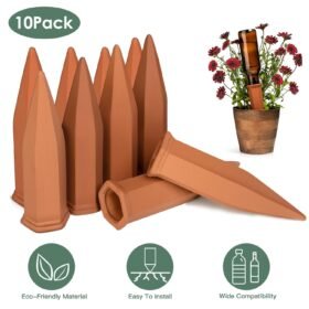 10Pack Plant Watering Spikes Terracotta Automatic Watering Devices With Slow Release Control Plant Waterer Self Watering Stakes For Indoor Outdoor Plants