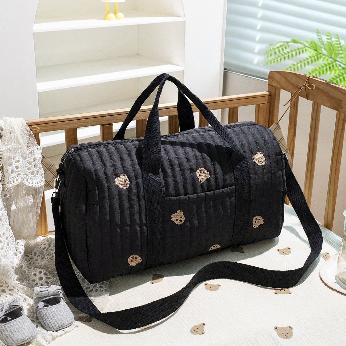 Embroidered Travel Bag Large Capacity Luggage Bag Lightweight Carry-on Handheld Shoulder Bag Boston Bag - Image 12