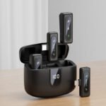 Microfono Lavalier Wireless J50 con riduzione intelligente del rumore, display digitale e custodia di ricarica, mini microfono