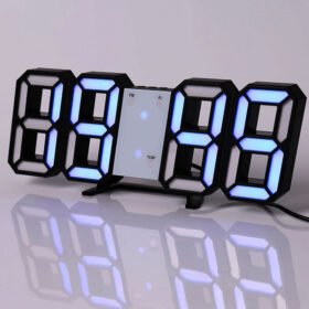 3D LED Digital Alarm Clock with Colorful Display, 12/24 Hour Format for Office, Living Room, Bedroom, Kitchen