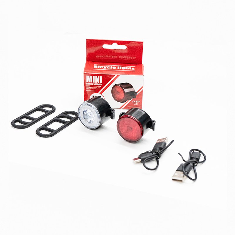 Red & White LED Bike Light Set: Rechargeable (USB Charging, Built-in Battery) – Includes Cycling Flashlights - Image 3