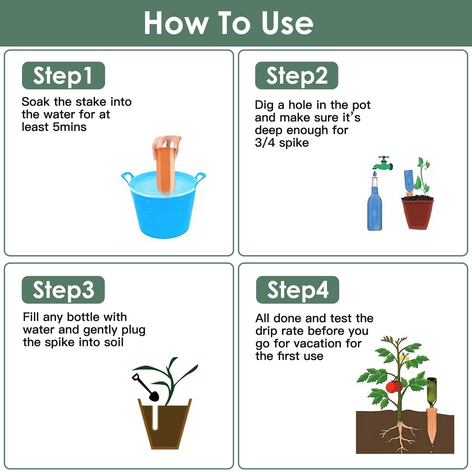 10Pack Plant Watering Spikes Terracotta Automatic Watering Devices With Slow Release Control Plant Waterer Self Watering Stakes For Indoor Outdoor Plants - Image 7