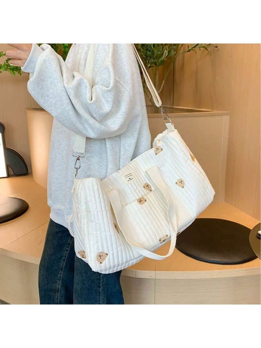 Embroidered Travel Bag Large Capacity Luggage Bag Lightweight Carry-on Handheld Shoulder Bag Boston Bag - Image 16