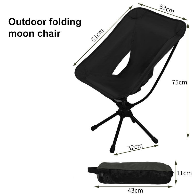 Outdoor Camping Picnic Folding Chair Umbrella Chair Aluminum Lightweight Portable Backrest Moon Chair - Image 10