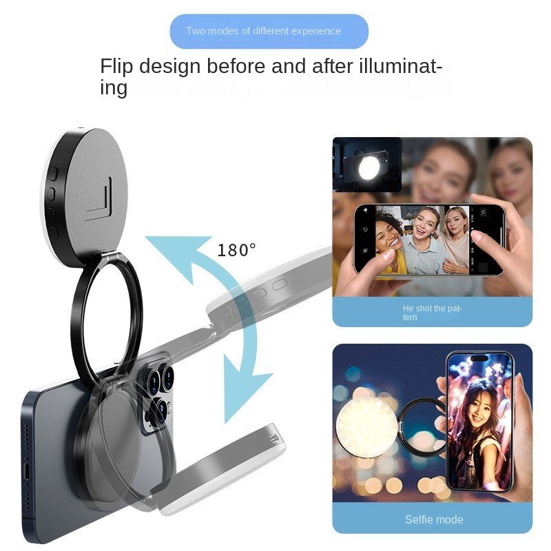 YSH-126 LED Magnetic Phone Fill Light Photography Lamp Desktop Video Conference Live Pocket Light Mirror - Image 4