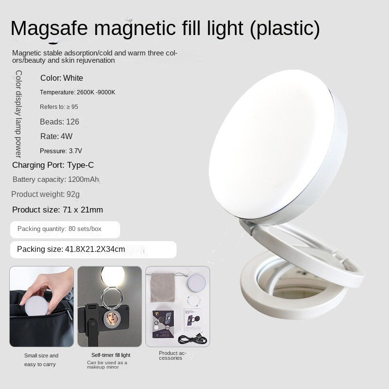 YSH-126 LED Magnetic Phone Fill Light Photography Lamp Desktop Video Conference Live Pocket Light Mirror - Image 9