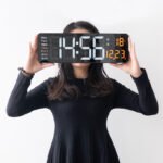 Grande Orologio Digitale da Parete LED 13/16 pollici con telecomando, display temperatura, data, settimana, timer e doppia sveglia