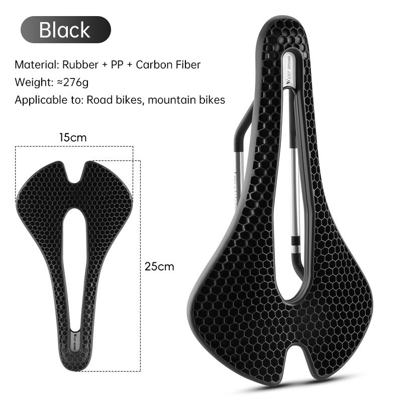 WEST BIKING TPE Honeycomb Breathable Bike Saddle – for racing, road, MTB - Image 6