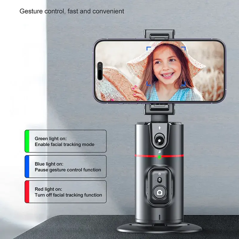 P02 Auto Face Tracking Stand 360 Rotation Phone Holder Desktop Tracking Gimbal Stabilizer Tripod for Live Vlogging Video - Image 2