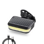 USB/Solar Rechargeable Bike Tail Light - 5 Modes LED COB Safety Warning Light for Night Cycling