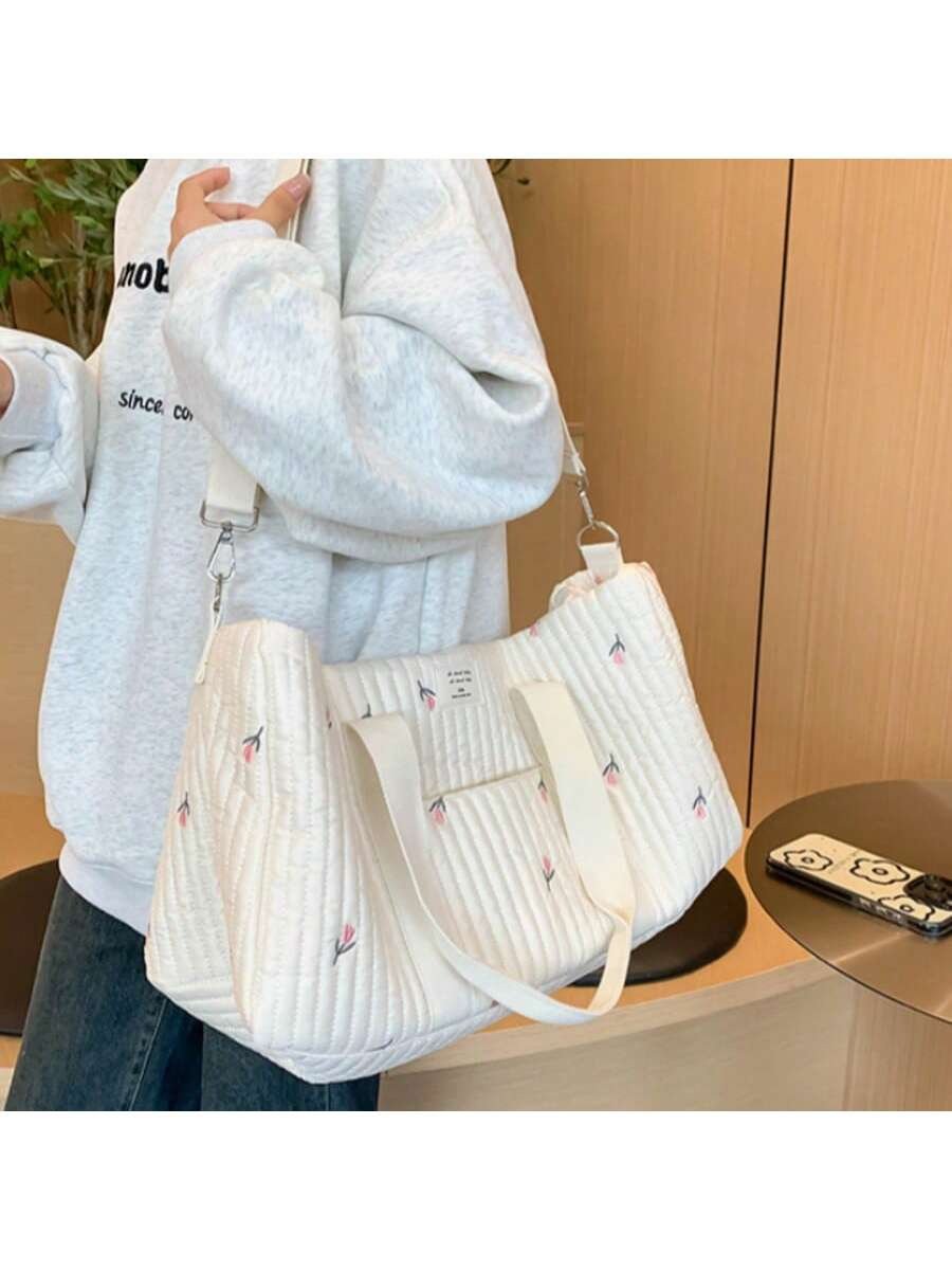 Embroidered Travel Bag Large Capacity Luggage Bag Lightweight Carry-on Handheld Shoulder Bag Boston Bag - Image 18