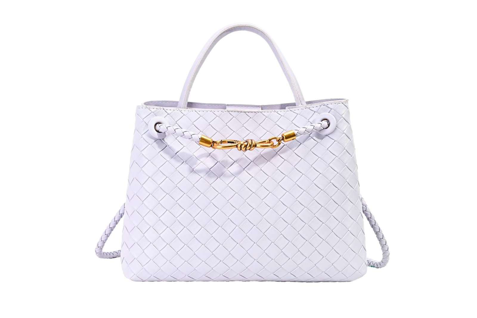 Metal rope buckle woven shoulder bag, fashionable, versatile, retro, commuter bag for women. - Image 10