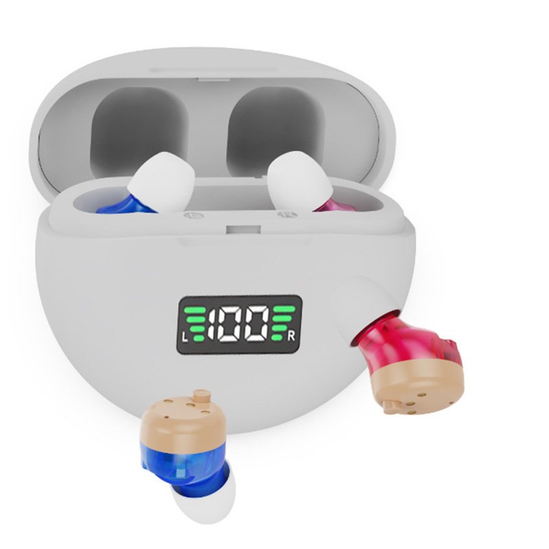 Smart Noise-Canceling Behind-the-Ear Hearing Aid with Magnetic Charging Case - Image 5