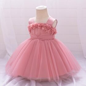 Fairy Tale Style Lace Sleeveless Floral Applique Puffy Dress