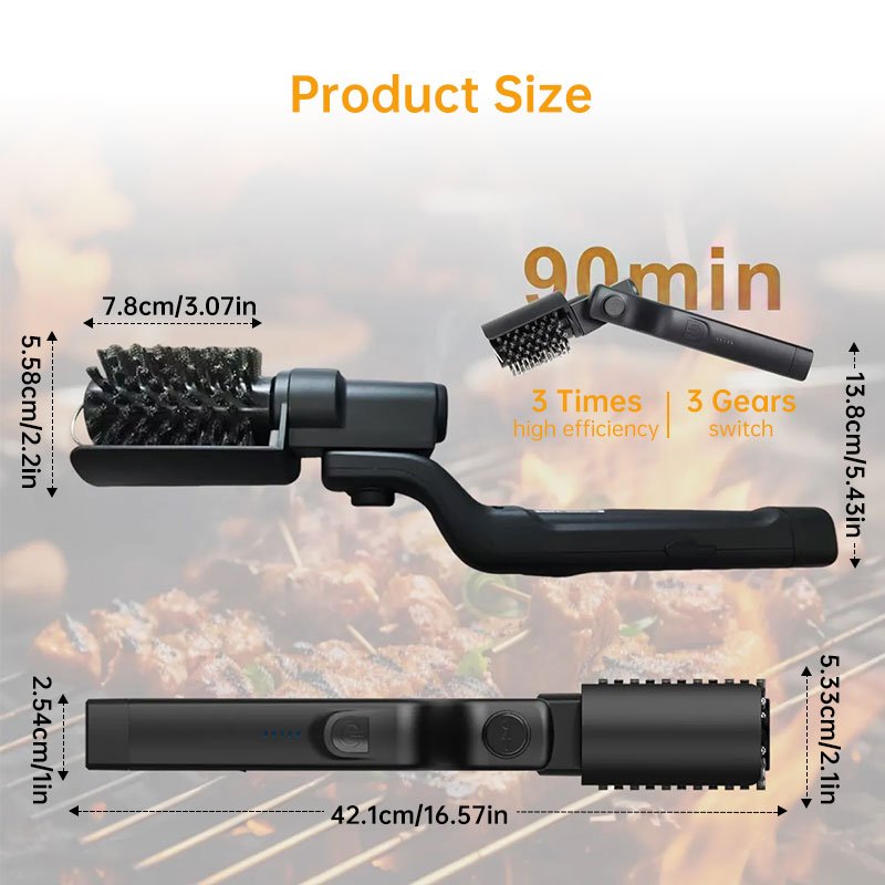 Rechargeable Electric Cleaning Brush for Grill & Floors, 3-in-1 Power Scrubber for BBQ, Patio, Tile - Image 8