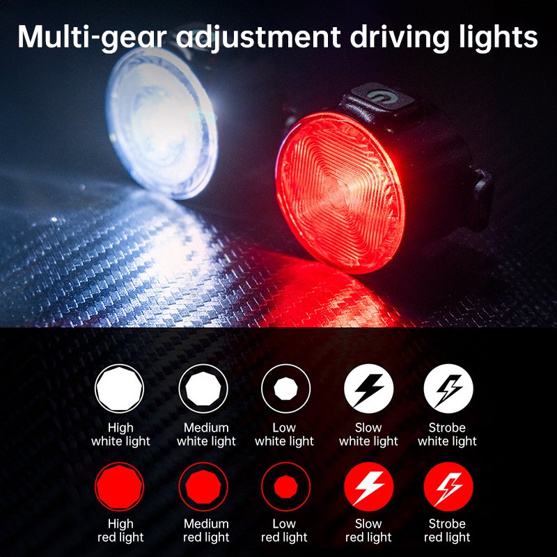 Red & White LED Bike Light Set: Rechargeable (USB Charging, Built-in Battery) – Includes Cycling Flashlights - Image 10
