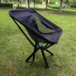 Sedia pieghevole da campeggio e picnic con schienale e ombrellone – Moon Chair portatile in alluminio leggero
