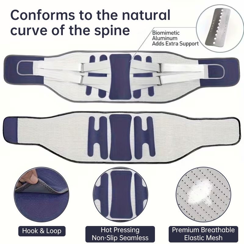 Adjustable Back Support Belt - Pain Relief for Men &; Women, Sciatica, Scoliosis, Herniated Disc, Posture Corrector - Image 4