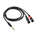 Cavo di Connessione per Console di Mixaggio – 1/4 TRS Stereo 6,35 mm con Doppio Connettore XLR