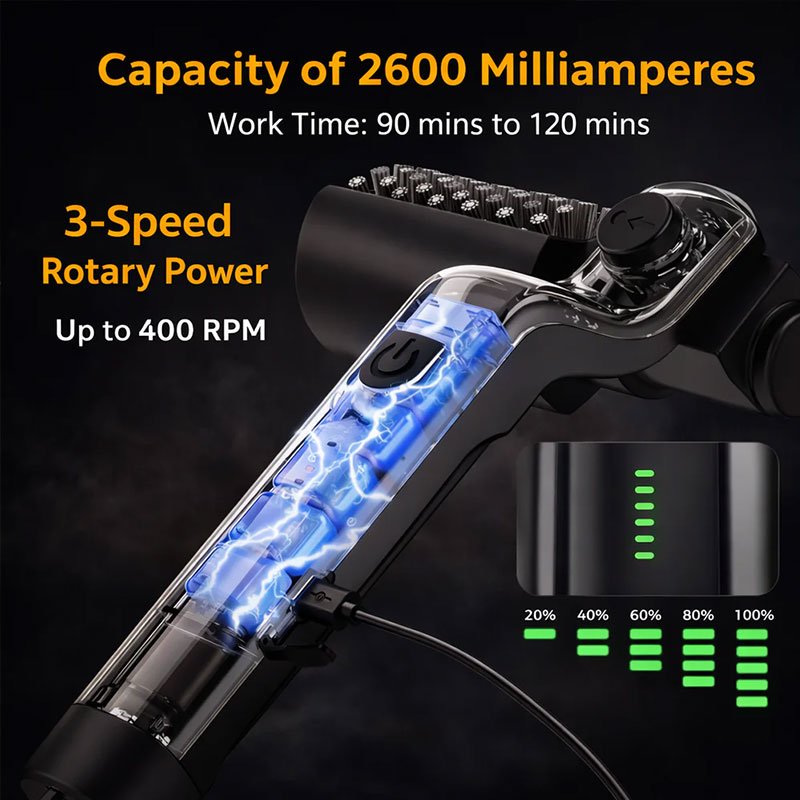 Rechargeable Electric Cleaning Brush for Grill & Floors, 3-in-1 Power Scrubber for BBQ, Patio, Tile - Image 7