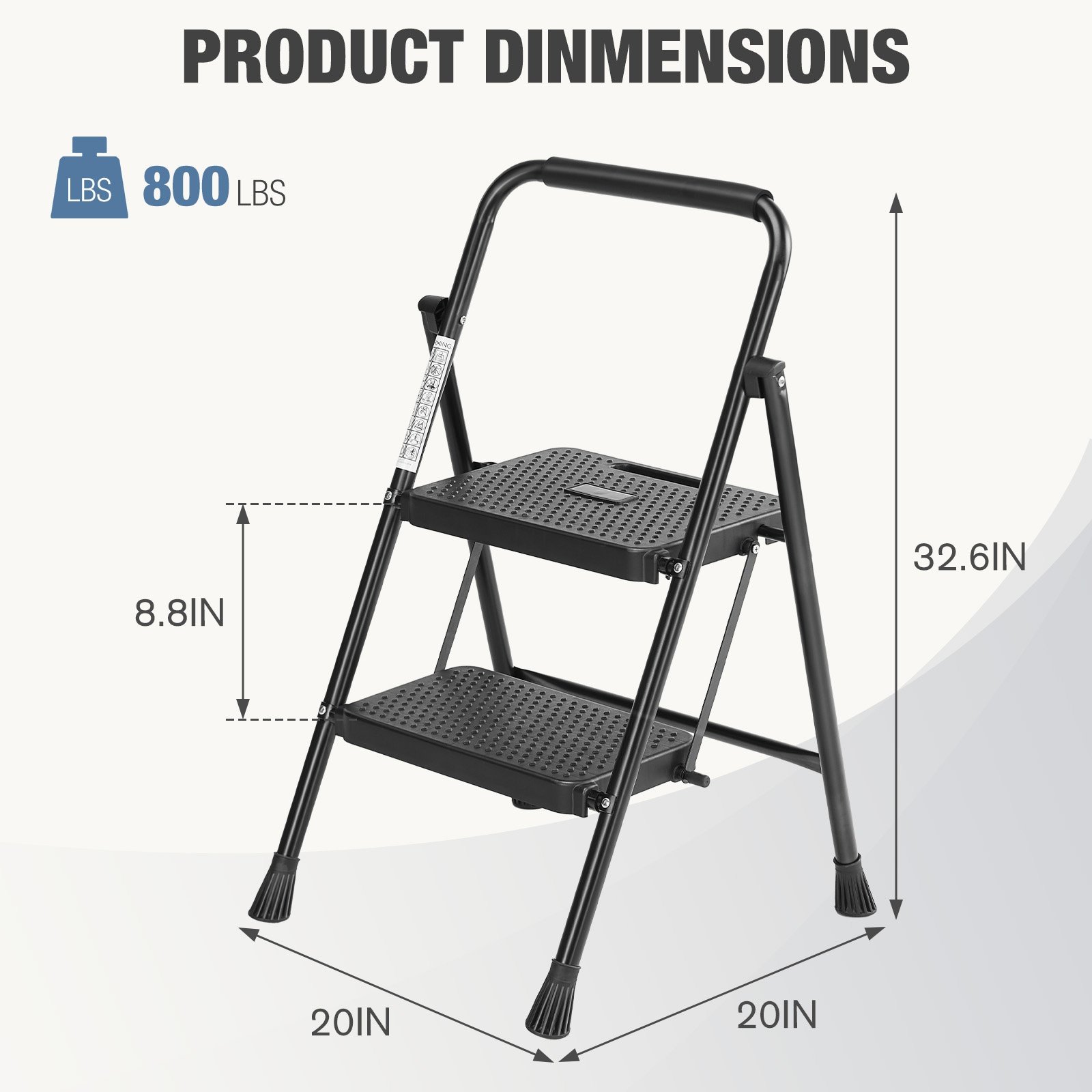 Household Portable 3-layer Step Ladder, With Safety Buckle Stable And Safe - Image 7