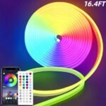Striscia LED RGB Neon 5m – con App, telecomando, musica sync e design flessibile impermeabile