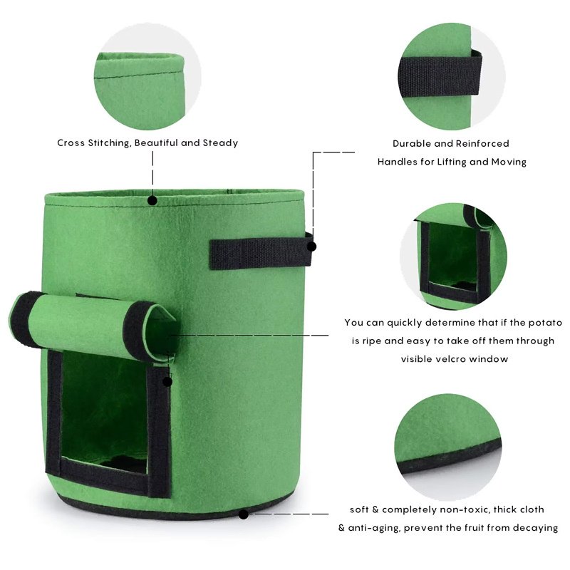 7 Gallon-5Pack Garden Potato Grow Bags - Image 5